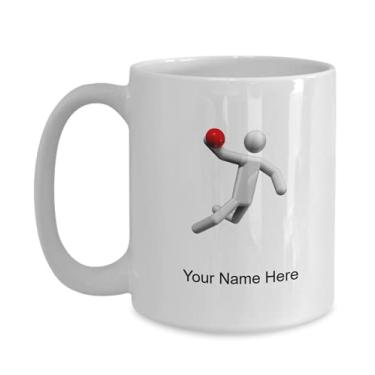 Imagem de Caneca de handebol personalizada - Caneca de café para idéia de handebol para crianças meninos e meninas Amor - Caneca de café de 425 g