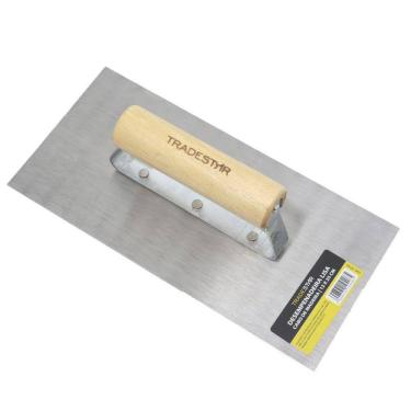 Imagem de Desempenadeira Aço Lisa 12X25Cm Cb Madeira Textura Tradestar