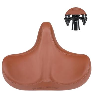 Imagem de Assento de bicicleta com absorção de choque de mola dupla, selim de bicicleta alargado e espesso, almofada de assento de bicicleta ergonômica (ranhuras para respirabilidade)-C