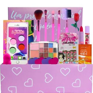 Imagem de Maquaigem Infantil Kit Sombras Paletas Presente Lindo Top Rosa
