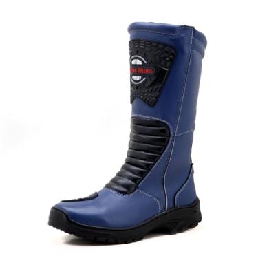 Imagem de Bota motociclista, de couro impermeável (Chuva), cores, 430 (Azul, BR, Adulto, Numérico, 45)