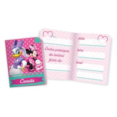 Imagem de Convite de Aniversário Minnie Mouse Rosa 08 Unidades