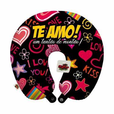 Imagem de Almofada de pescoço viagem te amo um tantão de montão namorados lembrança