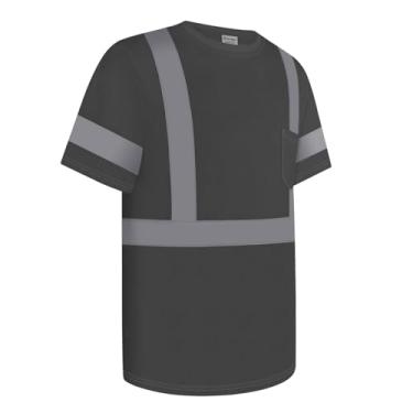 Imagem de Uno Mejor Camisetas Hi Vis para homens classe 3 camisas de alta visibilidade com mangas curtas, camisas refletivas de segurança para homens e mulheres, camisas restritivas, duráveis e respiráveis,