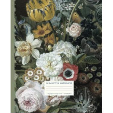 Imagem de Caderno holandês antigo: capa de pintura a óleo floral de tons empoeirados e páginas internas pautadas na faculdade: caderno vintage divertido para estudos de classe, faculdade, ensino médio, diário,