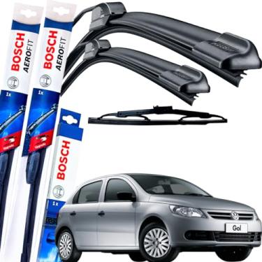Imagem de Palheta Limpador Parabrisa Bosch Aerofit Par de Palheta Limpadora Dianteiro + Traseiro VW GOL 2017 À 2023 CLICK