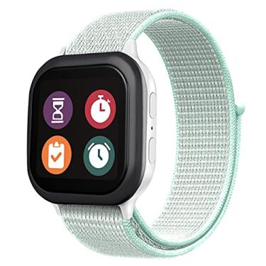 Imagem de JOHEXI Pulseira de relógio Gizmo de substituição para crianças, meias de Natal, pulseira respirável de nylon para smartwatch compatível com Verizon Gizmo Watch 2 / Gizmo Watch 1