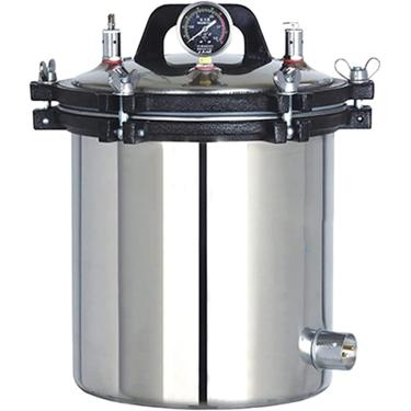 Imagem de Máquina portátil de esterilização por autoclave a vapor de pressão 24L de aço inoxidável portátil vertical para prevenção de queimaduras secas Equipamento de autoclave de laboratório de três