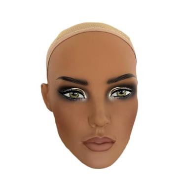 Imagem de harayaa Suporte de peruca de cabeça de manequim, suporte de exibição de peruca de PVC profissional, cabeça de manequim multifuncional para brincos, modelagem, Só Cabeça