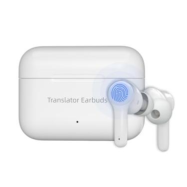 Imagem de ANFIER Fones de ouvido de tradutor de idiomas M6S bidirecional em tempo real com 144 idiomas e acentos 8 pacotes de tradução de idiomas offline Fones de ouvido de tradução gratuita vitalícia com
