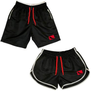 Imagem de Kit Short Casal Masculino e Feminino Combinando Verão Praia Piscina Ac