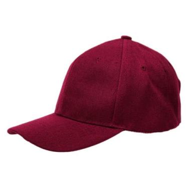 Imagem de Boné Unissex Para Academia Com Aba Curva E Regulagem Bordô - 1 Peça - 