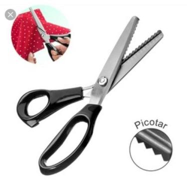 Imagem de Tesoura de picotar profissional artesanato picota tecido artes escolar