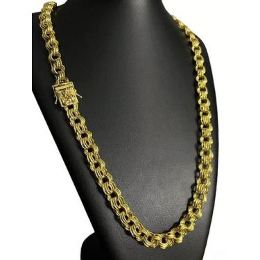 Imagem de Cordão Friso 12Mm Fecho São Jorge Banhado A Ouro 18K - Tojoia18K