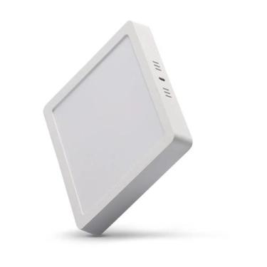 Imagem de Painel Quadrado Led Eco 18w Luz Branca P/ Sobrepor Branco Bivolt Black