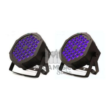 Imagem de 2 Canhão Refletor Led Par 64 Rgb Triled 36 Leds 3w Dmx Bivolt - MEGA, 