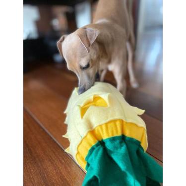 Imagem de Brinquedo de Pelúcia para Cachorro Porta Petisco Abacaxi COM APITO - N