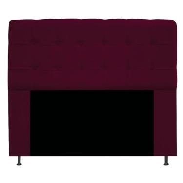 Imagem de Cabeceira Estofada Mel com Capitonê 140 cm para Cama Box de Casal Suede Bordô Quarto - AM Decor