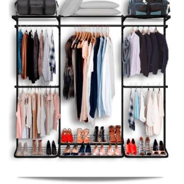 Imagem de Closet Aramado - Linear CLR371 - 2,20 - Smart Black - Casa Expressa