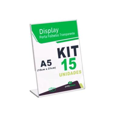 Imagem de Display Expositor Em Acrílico Formato L Tamanho A5 - Polysheet, 15 Uni