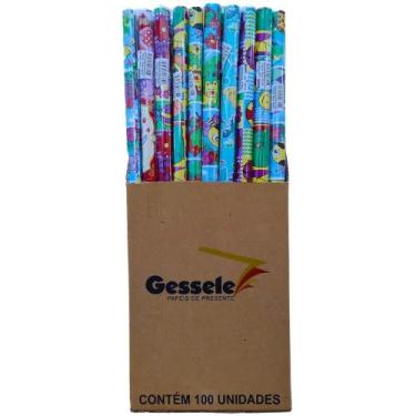 Imagem de Papel de Presente Infantil Sortido 100X60CM - Display com 100 Rolos - 