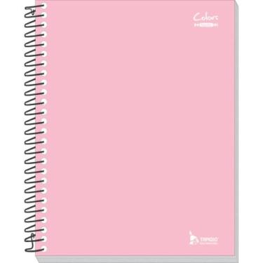 Imagem de Caderno Espiral 1/4 Capa Dura Neutro Rosa 200 Folhas - Pacote com 05 U