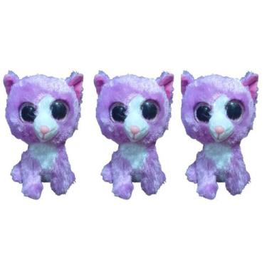 Imagem de Kit C/3x Brinquedo de Pelúcia Gato Roxo - Ty Rara