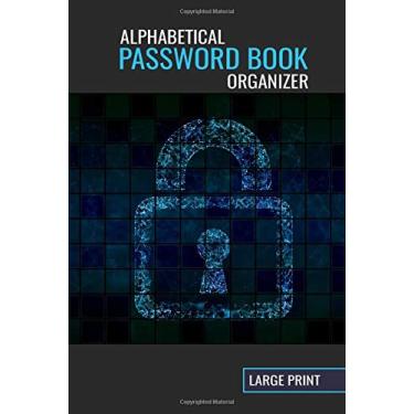 Imagem de Alphabetical Password Book Organizer Large Print: The Ideal Password Notebook With Printed Tabs Smart Black Blue Design Hardcover