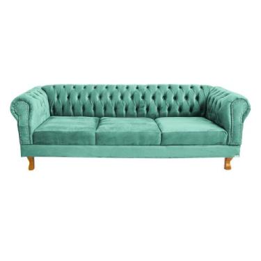 Imagem de Sofá Chesterfield Capitone Duque Azul Marinho 1,80cm - novo encanto, A