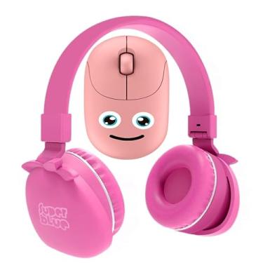 Imagem de Kit Headphone Bluetooth Kids E Mouse Emoji Sem Fio - Rosa