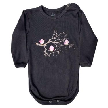 Imagem de Body Manga Longa G Curió Pássaros Preto Curió Look