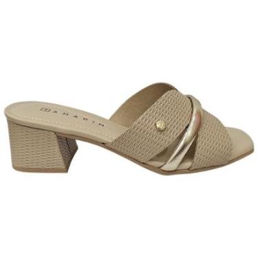 Imagem de Tamanco Feminino Ramarim 24-30202 Salto Bloco Baixo Tiras tramadas Estilo Casual-Feminino