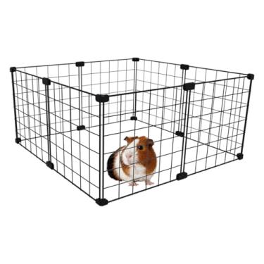 Imagem de Cercado Pet para Porquinho da Índia 60x60cm com 30cm Altura Simples Tela Aramada Malha de 5cm (Branco)