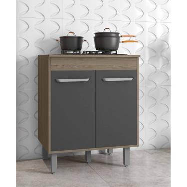 Imagem de Balcão Para Cooktop 70cm Barcelona 2 Portas - Carvalho/Grafite Poliman