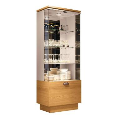 Imagem de Cristaleira de Vidro com Espelho River Cinamomo/Off White H01 - D`Rossi