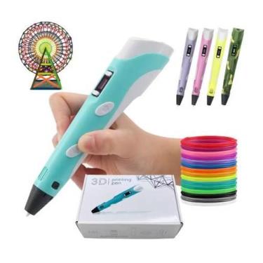 Imagem de Kit 3 Impressora 3D Caneta Manual Infantil Com Filamentos - 3D Printin