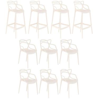 Imagem de [encerrado] Kit 6 Cadeiras + 4 Banquetas Altas Masters Allegra