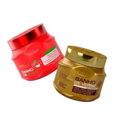 Imagem de Kit Forever Liss Banho de Verniz 250g e Banho d Morango 250g