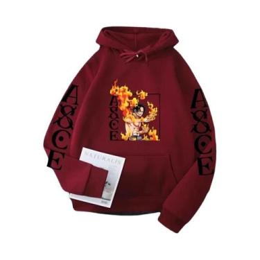 Imagem de Novo One Piece anime Ace moletom com capuz de lã transfronteiriça masc