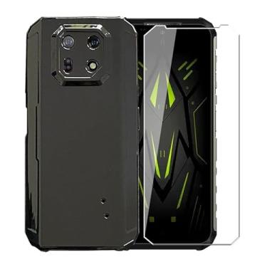 Imagem de WDMYLFTW Capa para Ulefone Armor 22 + película protetora de tela de vidro temperado - Capa protetora de TPU à prova de choque flexível de silicone transparente para Ulefone Armor 22 (preto)