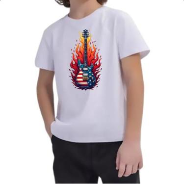 Imagem de Camiseta Infantil Guitarra EUA Flamejante - Alearts, 10