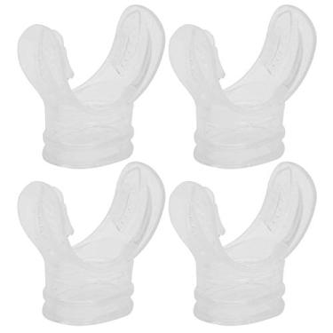Imagem de Snorkel Bocal Mergulho Mordida Profissional Transparente Silicone Não Tóxico Inodoro para Mergulho em Mar Profundo e Equipamento de Mergulho Livre 4pcs