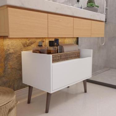 Imagem de Gabinete Multiuso Com Porta E Pés Antiumidade Armário Para Banheiro - 