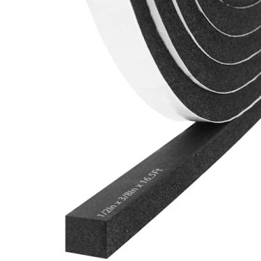 Imagem de Storystore Fita de isolamento de espuma autoadesiva, 1/5.1 cm x 3/20.3 cm x 16,5 pés para portas e janelas, vedação de porta à prova de som, faixa de clima, tira de vedação de ar condicionado