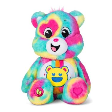 Imagem de Care Bears Urso Good Vibes de 35,5 cm - Pelúcia multicolorida Tie-Dye para crianças a partir de 4 anos – Presente perfeito para animais de pelúcia, super macio e fofinho – Bom para meninas e meninos,