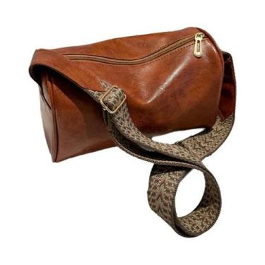 Imagem de Bolsa Crossbody Feminina Vintage com Alça Larga - Estilo Retrô e Fashi