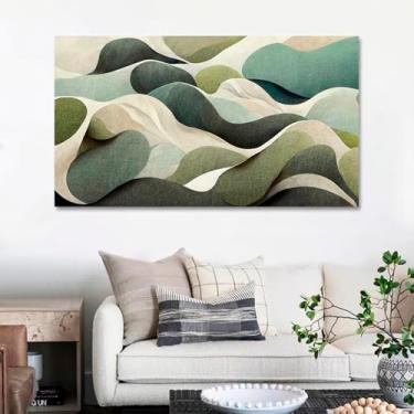 Imagem de Quadro Decorativo Abstrato Ondas, Tela em Canvas ideal para Sala, Quarto e Hall de entrada(100x70 cm)