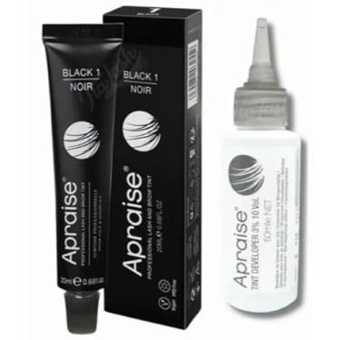 Imagem de Kit Tintura e Oxidante Apraise para Cílios Sobrancelhas Barba (1, Preto 1.0)