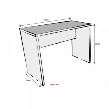 Imagem de Mesa Reta Corp 25mm 90 Cm Bramov Móveis Branco/cinza Cristal