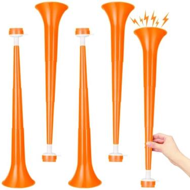 Imagem de GCQJOQ 4 Pcs Collapsible Stadium Horn, 21 Inch, Plastic Vuvuzela Trumpet Noisemakers for Sports Events, Carnivals, Parties, Orange